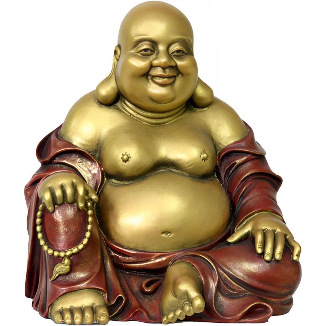 Happy Buddha Figurine Gold and Red Decorative Home Decor ...