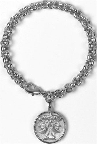 Silver Coin St. Christopher Bracelet