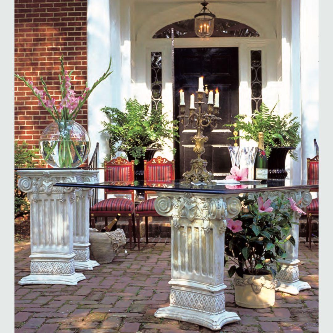 Ponce De Leon Thin Classical Column Buffet Console Base 33H Home Decor - Museumize.com