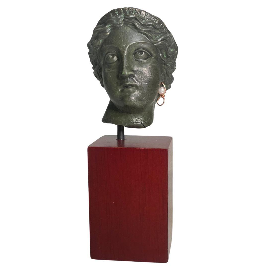 Pocket Art Head of Venus Aphrodite with Earring Greek Goddess Miniature Bust Statue ROM02 - Museumize.com