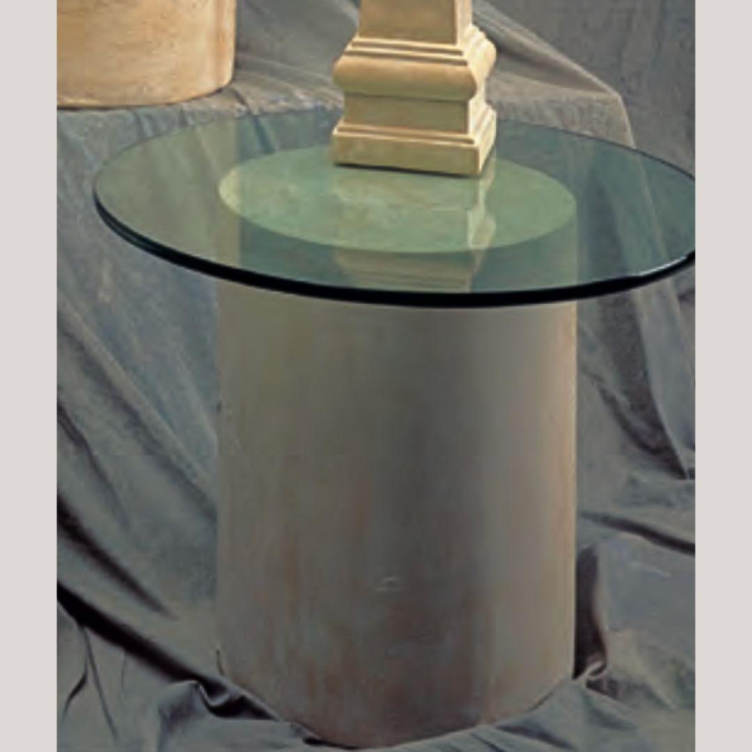 Medium Round Drum Pedestal End Table Column 18H - Museumize.com