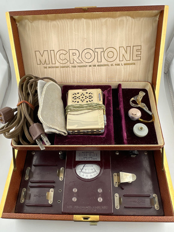 Antique - Vintage Hearing Aid 1960s Microtone Micro-Mizer M4281 in box attic no returns