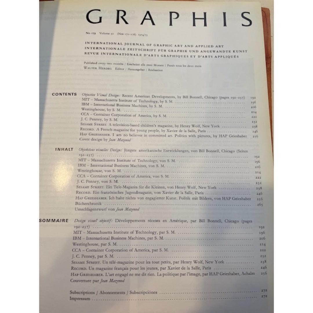 Magazine - Graphis 1974 1975 no 173 graphic art design journal attic no returns - Museumize.com