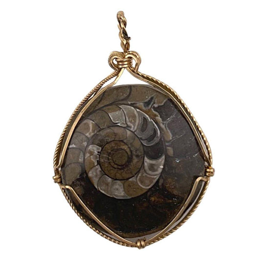 Boheme Fossil Ammonite Pendant Handmade Jewelry Making Boho 2.1L attic - Museumize.com