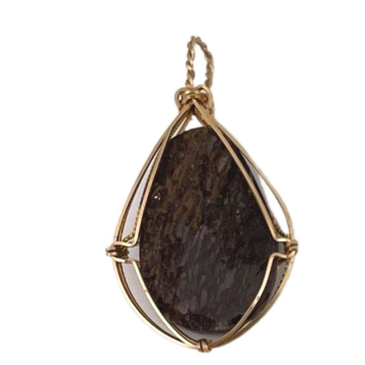 Boheme Black Brown Stone Pendant Handmade Jewelry Making Boho 2.1L attic - Museumize.com