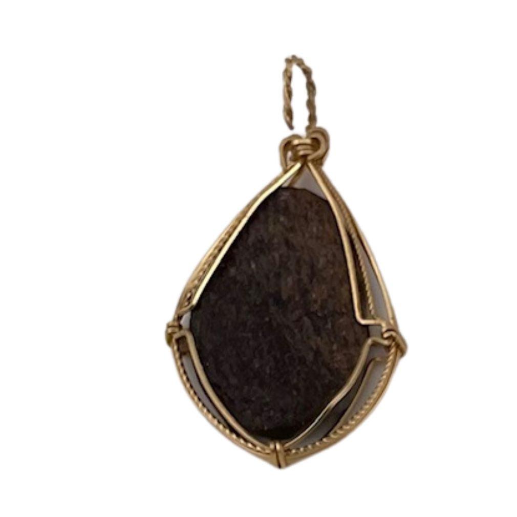 Boheme Black Brown Stone Pendant Handmade Jewelry Making Boho 2.1L attic - Museumize.com