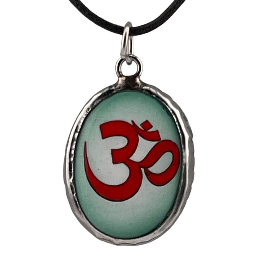 Om Meditation Word Color Ceramic Unisex Pendant Necklace