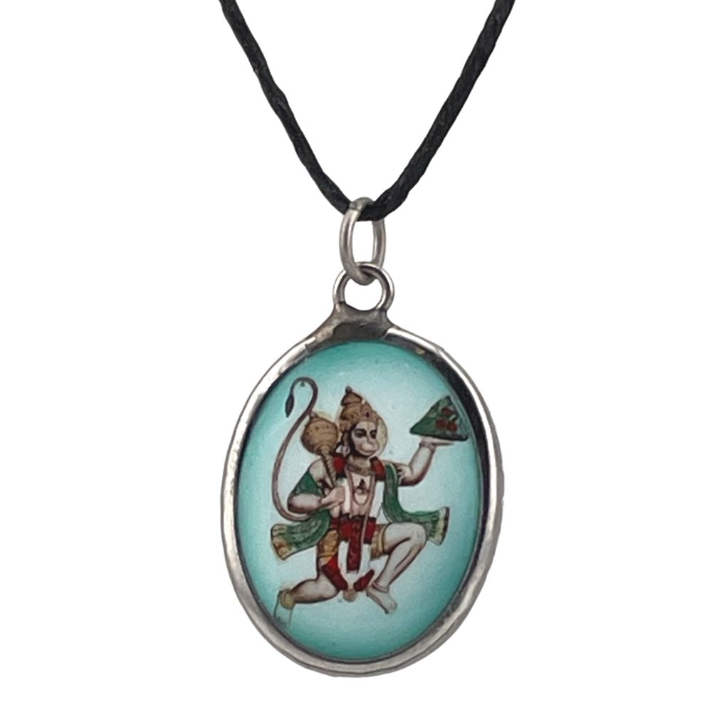 Hanuman Monkey Hindu Color Ceramic Unisex Pendant Charm Necklace