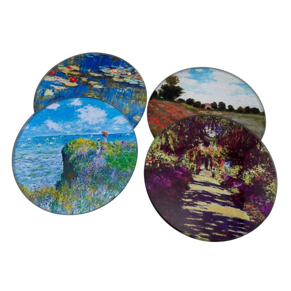 Monet Impressionism Paintings Bar Drink Glass Coasters Set of 4 - Museumize.com