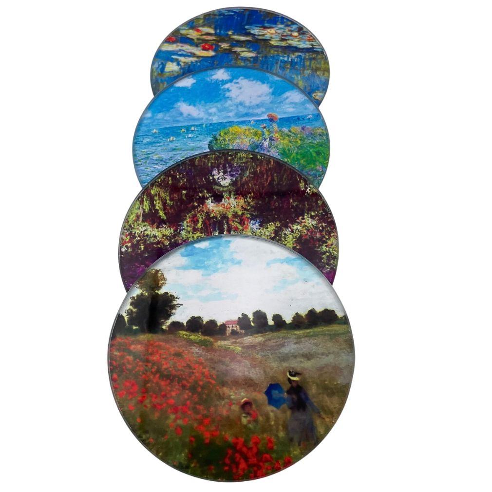 Monet Impressionism Paintings Bar Drink Glass Coasters Set of 4 - Museumize.com