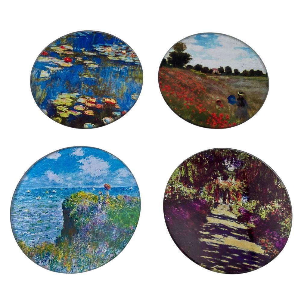 Monet Impressionism Paintings Bar Drink Glass Coasters Set of 4 - Museumize.com