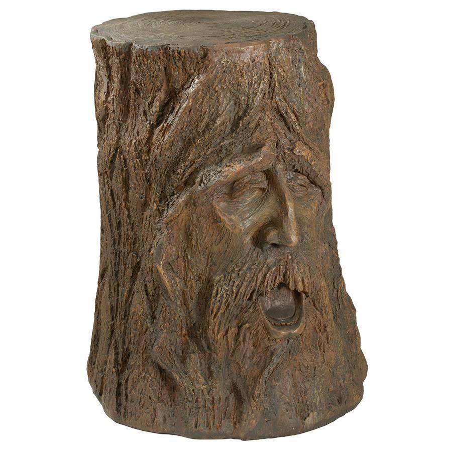 Odin Tree Stump Sculptural Side Accent Garden Table 17.5H - Museumize.com