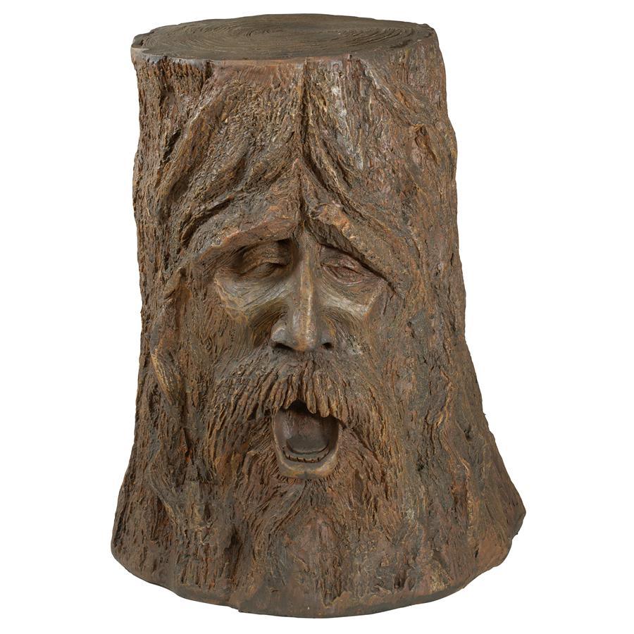 Odin Tree Stump Sculptural Side Accent Garden Table 17.5H - Museumize.com