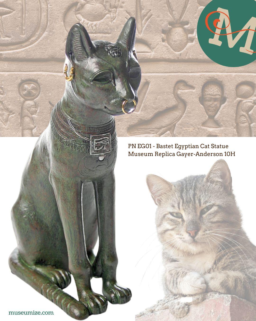 Bastet Egyptian Cat Statue Museum Replica Gayer-Anderson 10H - Museumize.com