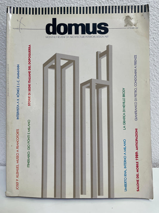 Magazine - Domus 708 Italian Architecture Interior Design September 1989 attic no returns - Museumize.com