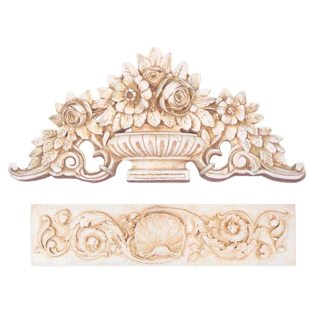 Wall Plaques - Flowers In Vase Wall Decor Ornament Sculpture 12.5H x 26.2W - Museumize.com