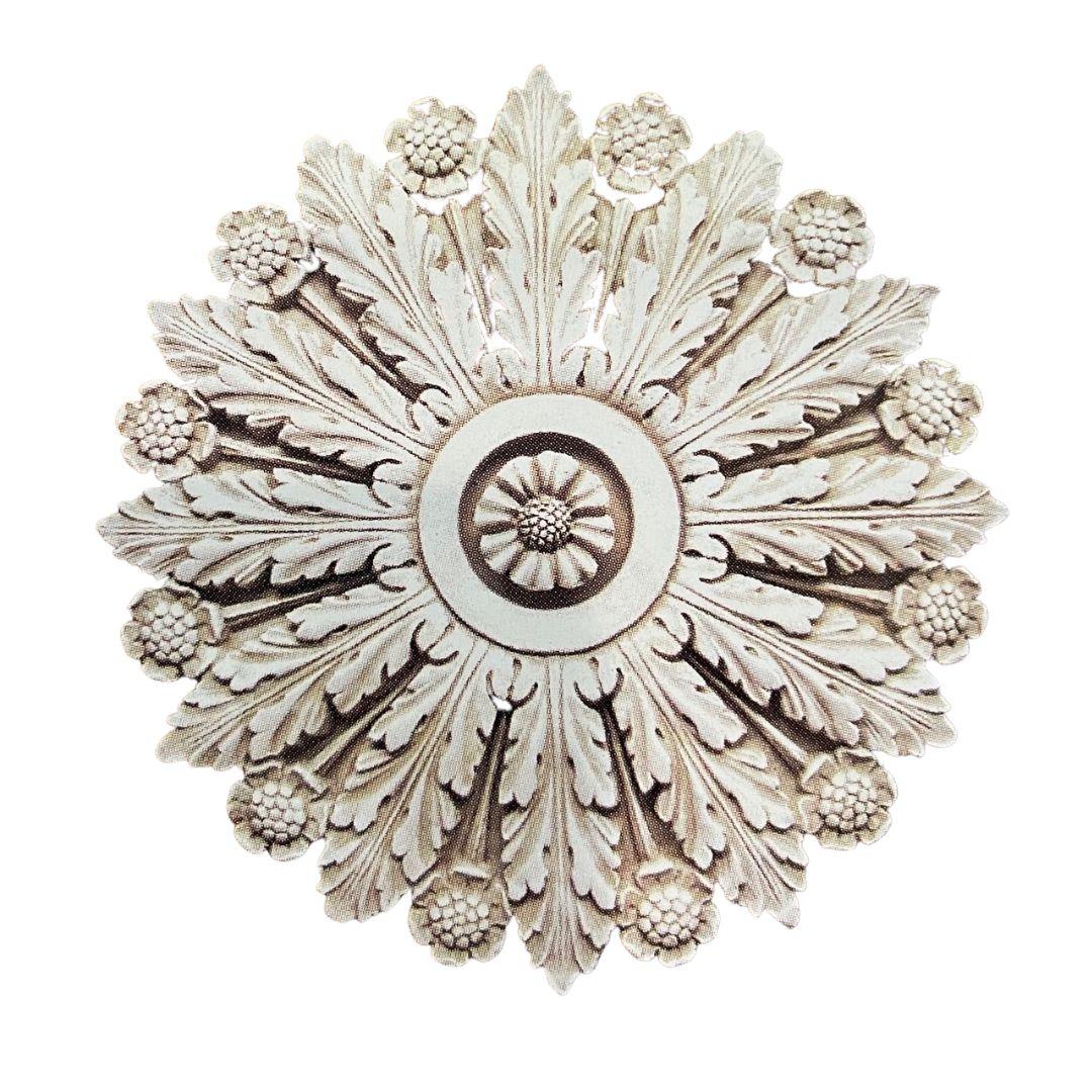 Wall Plaques - Round Flower and Acanthus Leaves Wall or Ceiling Medallion 18.75L x 18.75W - Museumize.com