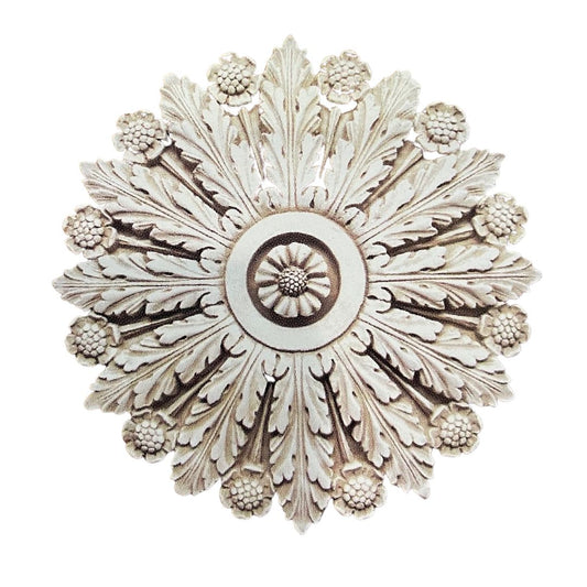 Wall Plaques - Round Flower and Acanthus Leaves Wall or Ceiling Medallion 18.75L x 18.75W