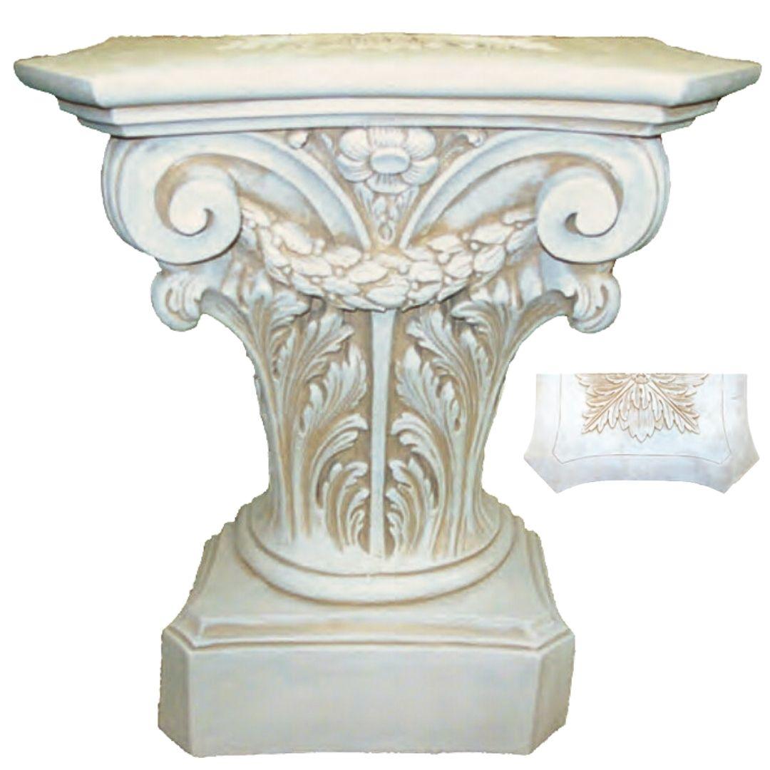 Corinthian with Swag Classical Column Wall Console Base 29.5H - Museumize.com