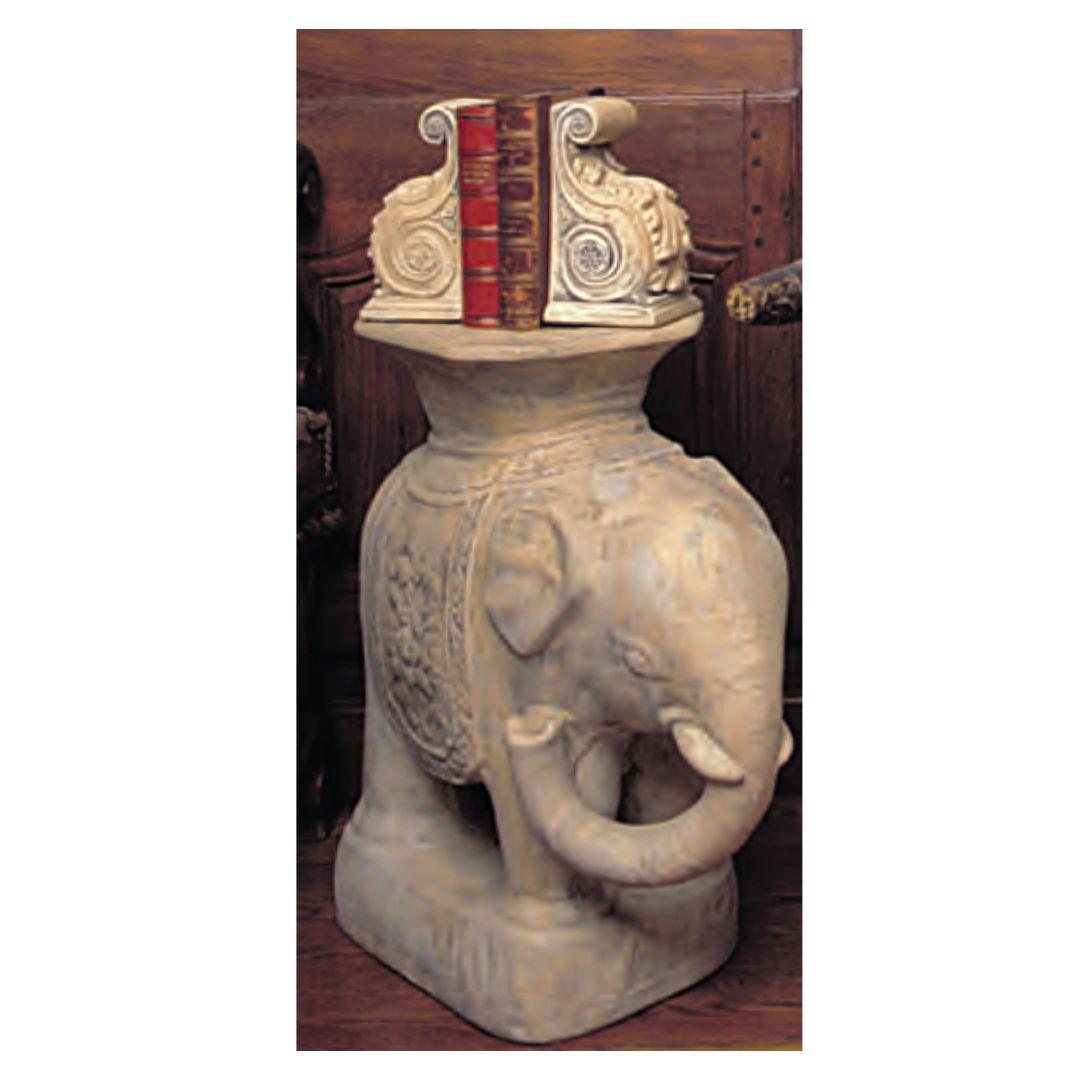 Elephant with Trunk Up to Right Ear Side Table Base 21.75H - Museumize.com