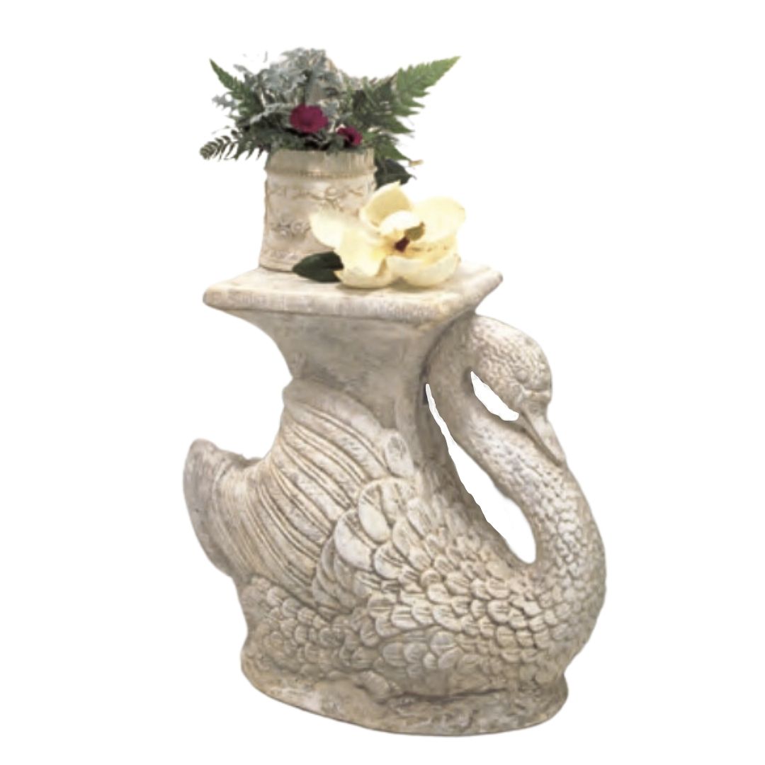 Swan with Curled Neck Side Table Base or Accent Pedestal 21H