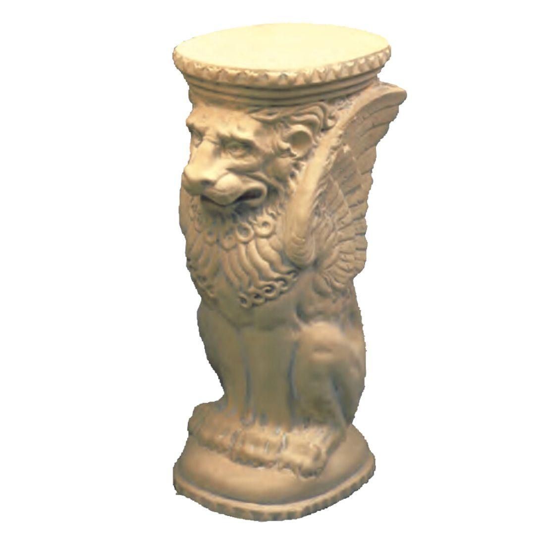 Winged Lion Pedestal Display Column Base or Side Table 21.75H - Museumize.com