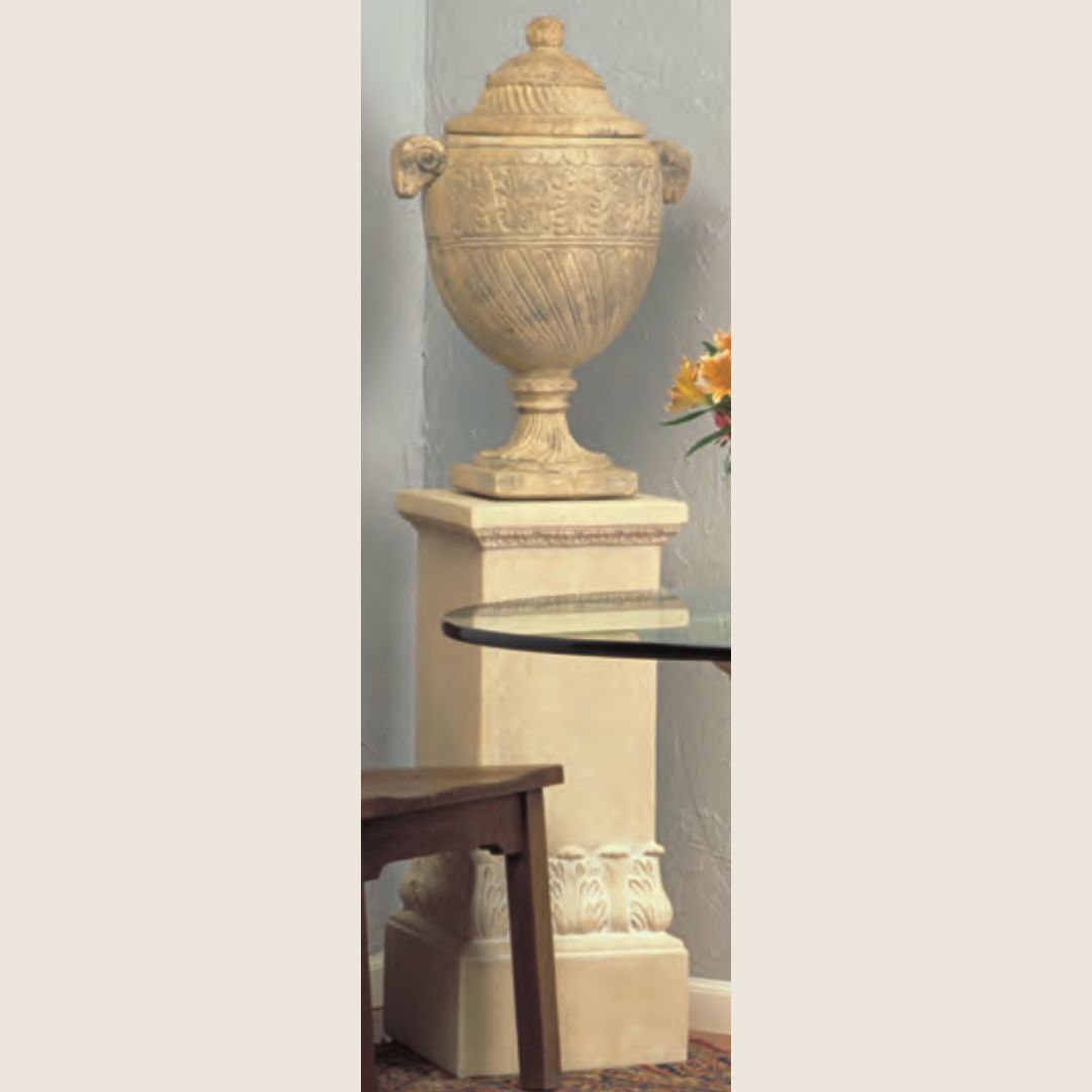 Acanthus Square Designer Pedestal Console Table Base 32.75H