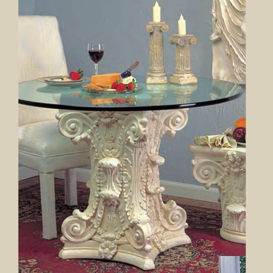 Fleur Corinthian Column Leaves Flowers Ornate Dining Table Base 29.25H