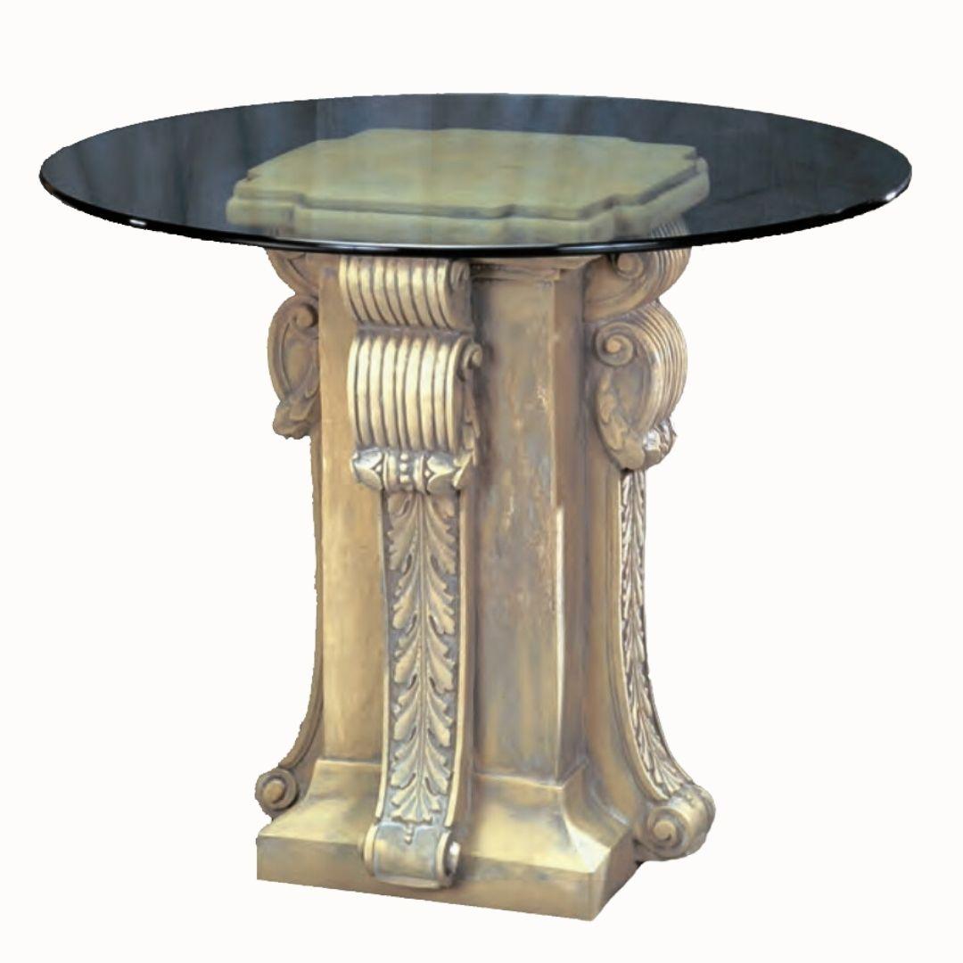 Corbel Four Side Column Dining Table Base 29H Classical Home Decor - Museumize.com