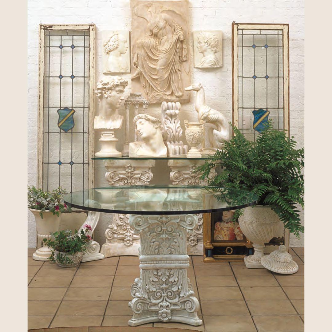 Square Corinthian Classical Column Very Ornate Side Table Base 23H - Museumize.com