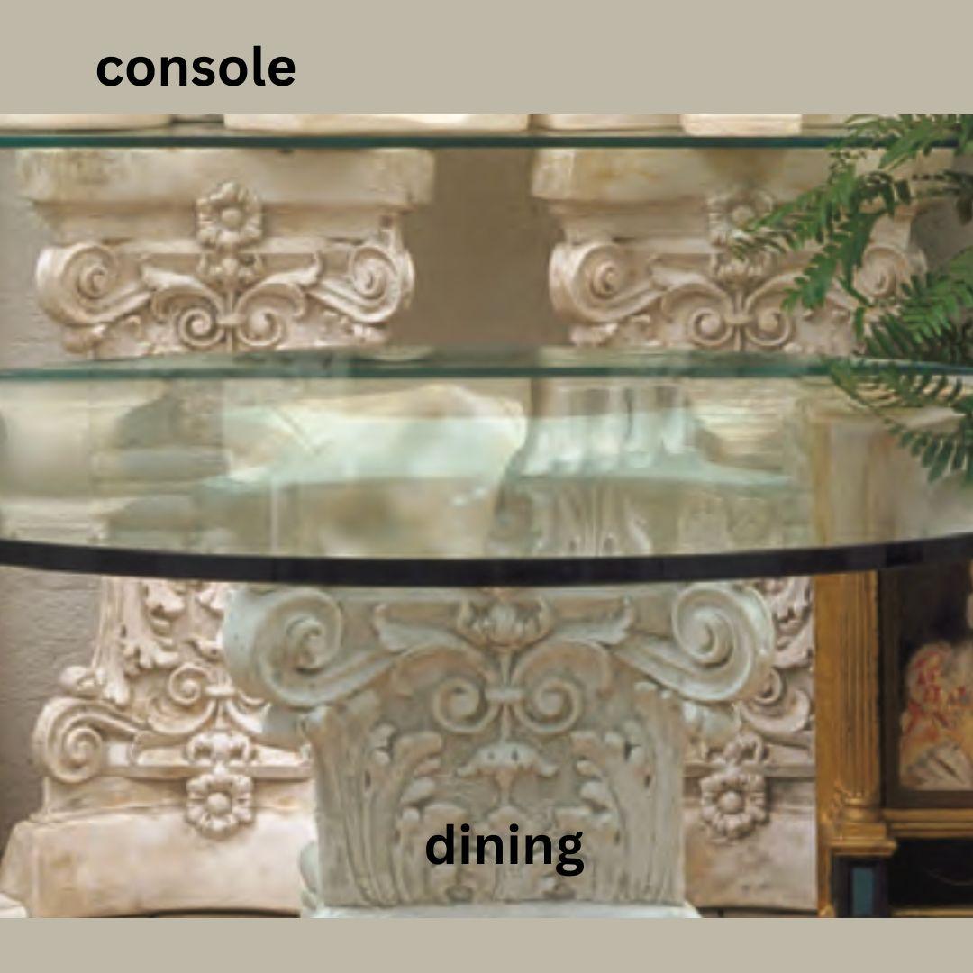 Square Corinthian Classical Column Very Ornate Console Table Base 33H - Museumize.com