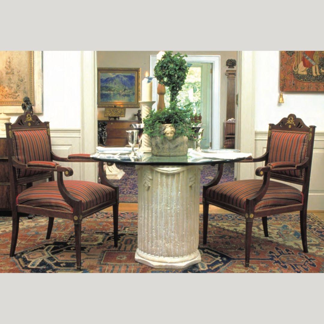 Round Column with Swag Pedestal Dining Table Base 28.75H Home Decor - Museumize.com