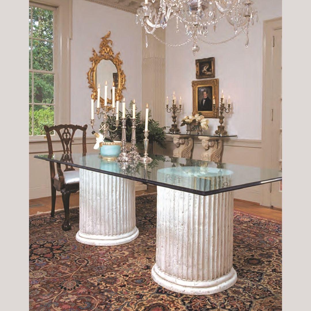 Grand Fluted Column Dining Table Base 29H Classical Home Decor - Museumize.com