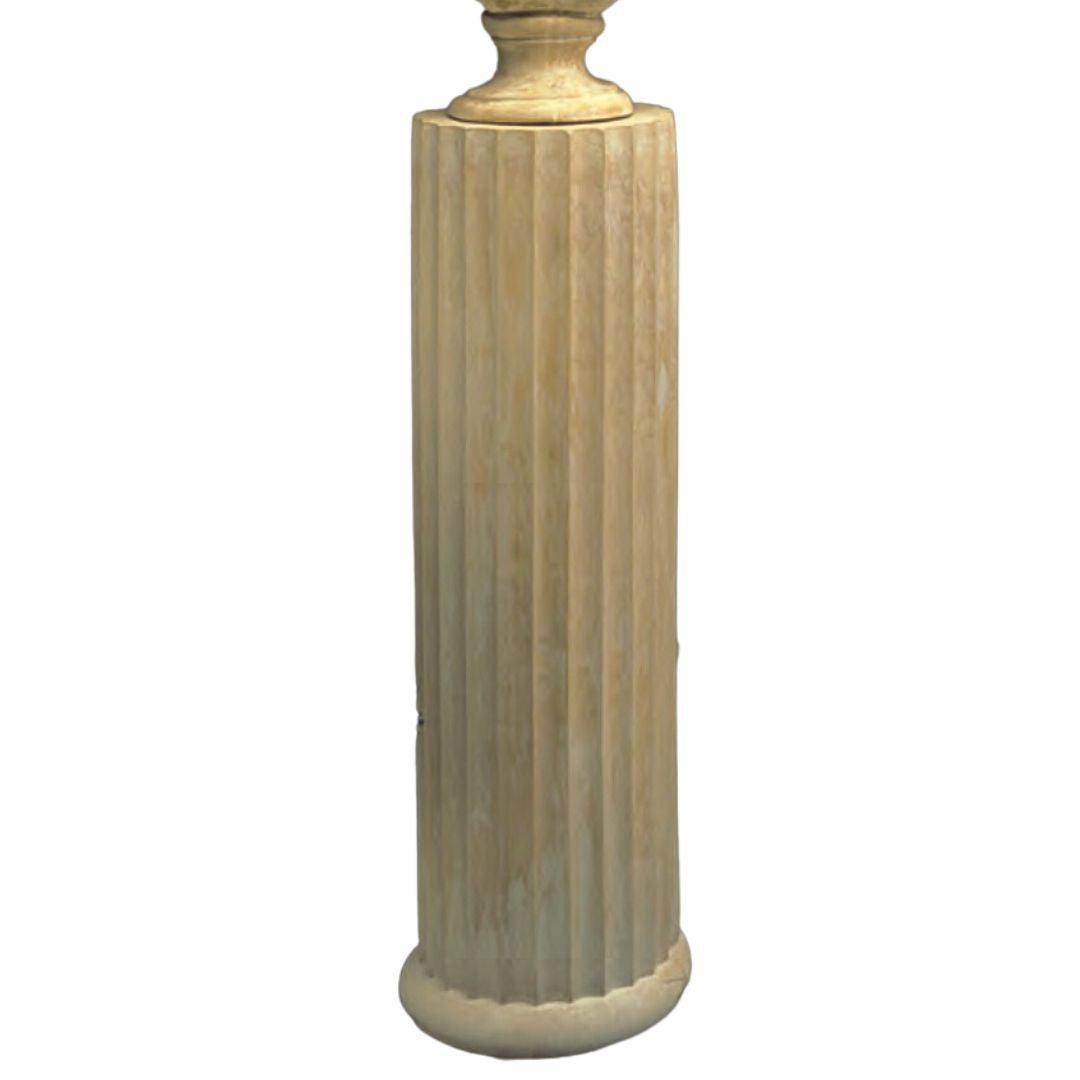 Architectural Straight Fluted Column Display with Round Base 38.5H - Museumize.com