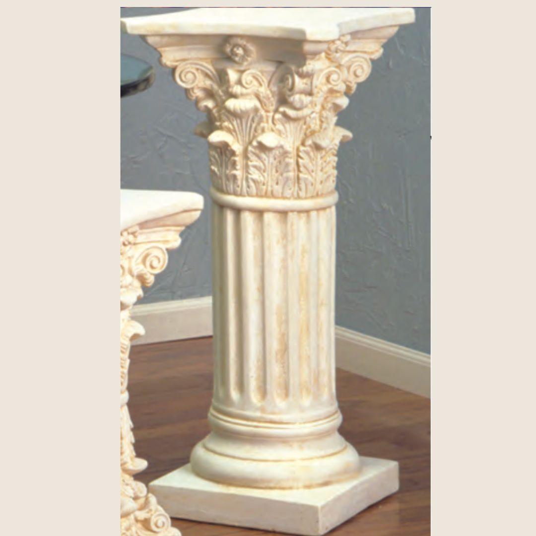 Fluted Corinthian Classical Column Console Table Base 31.5H - Museumize.com