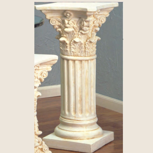 Fluted Corinthian Classical Column Console Table Base 31.5H