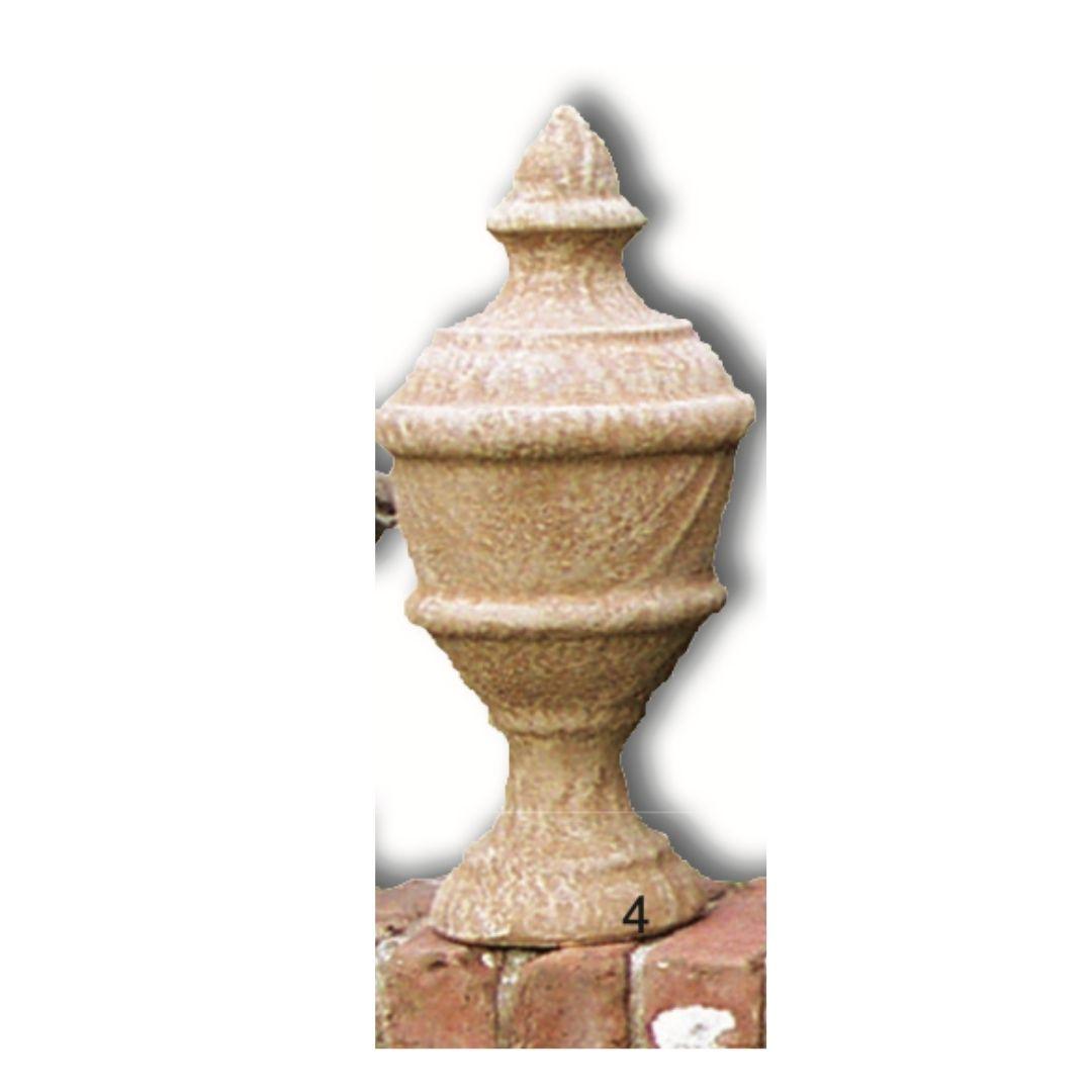 Garden Finial - Old Charleston Pointed Jar Shape Cement Lawn Ornament 17H - Museumize.com