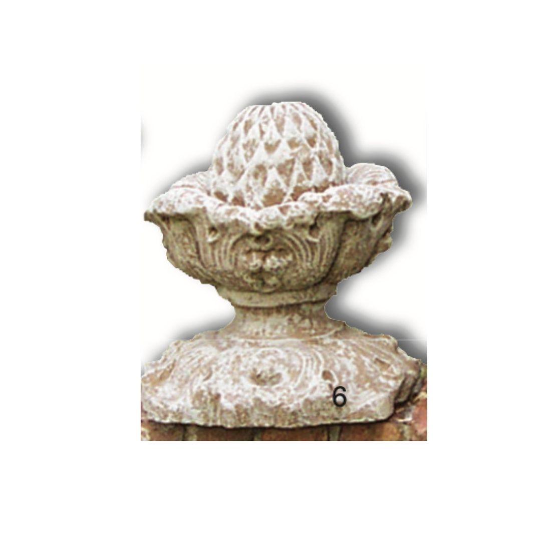 Garden Finial - Artichoke with Leaves Cement Lawn Ornament 11.5H x 10W - Museumize.com