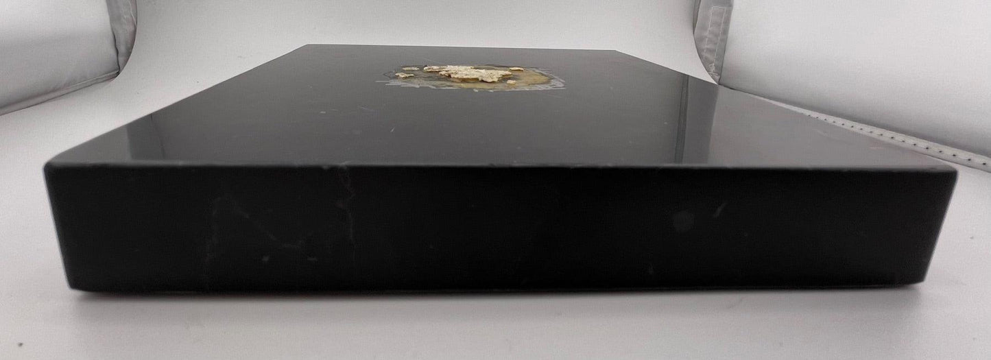 Square Marble Stone Base Black 6 3/4 x 6 3/4 x 1 in AS IS ATTIC no returns - Museumize.com