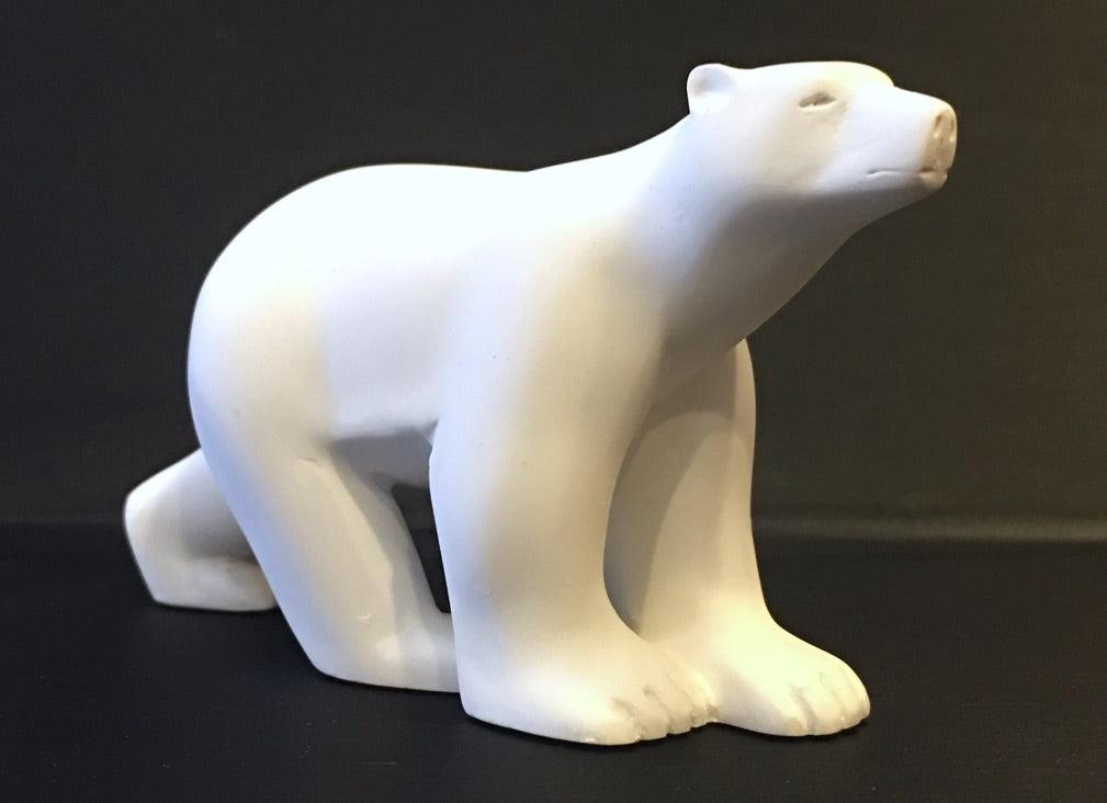 Pocket Art Pompon Polar Bear Miniature Statue 4.5L - Museumize.com