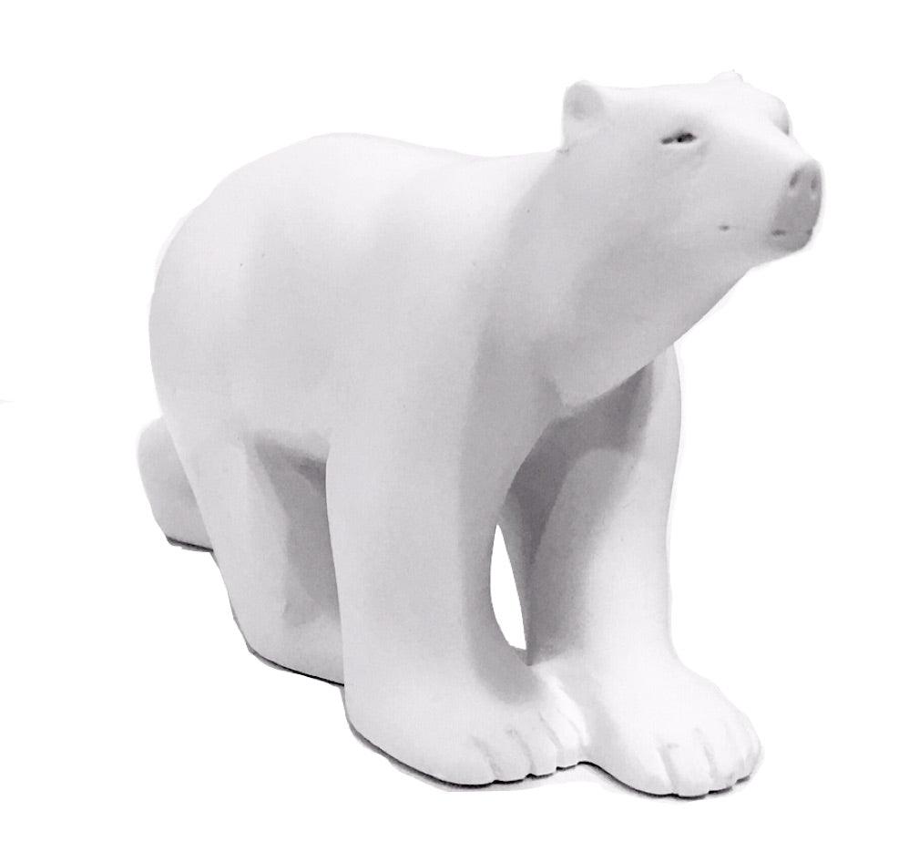 Pocket Art Pompon Polar Bear Miniature Statue 4.5L - Museumize.com