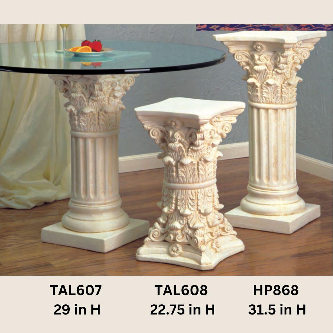 Fluted Corinthian Classical Column Console Table Base 31.5H - Museumize.com