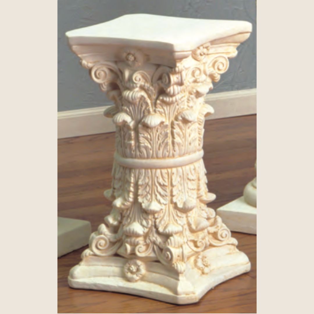 Double Corinthian Column Side Table Base 23H Classical Home Decor