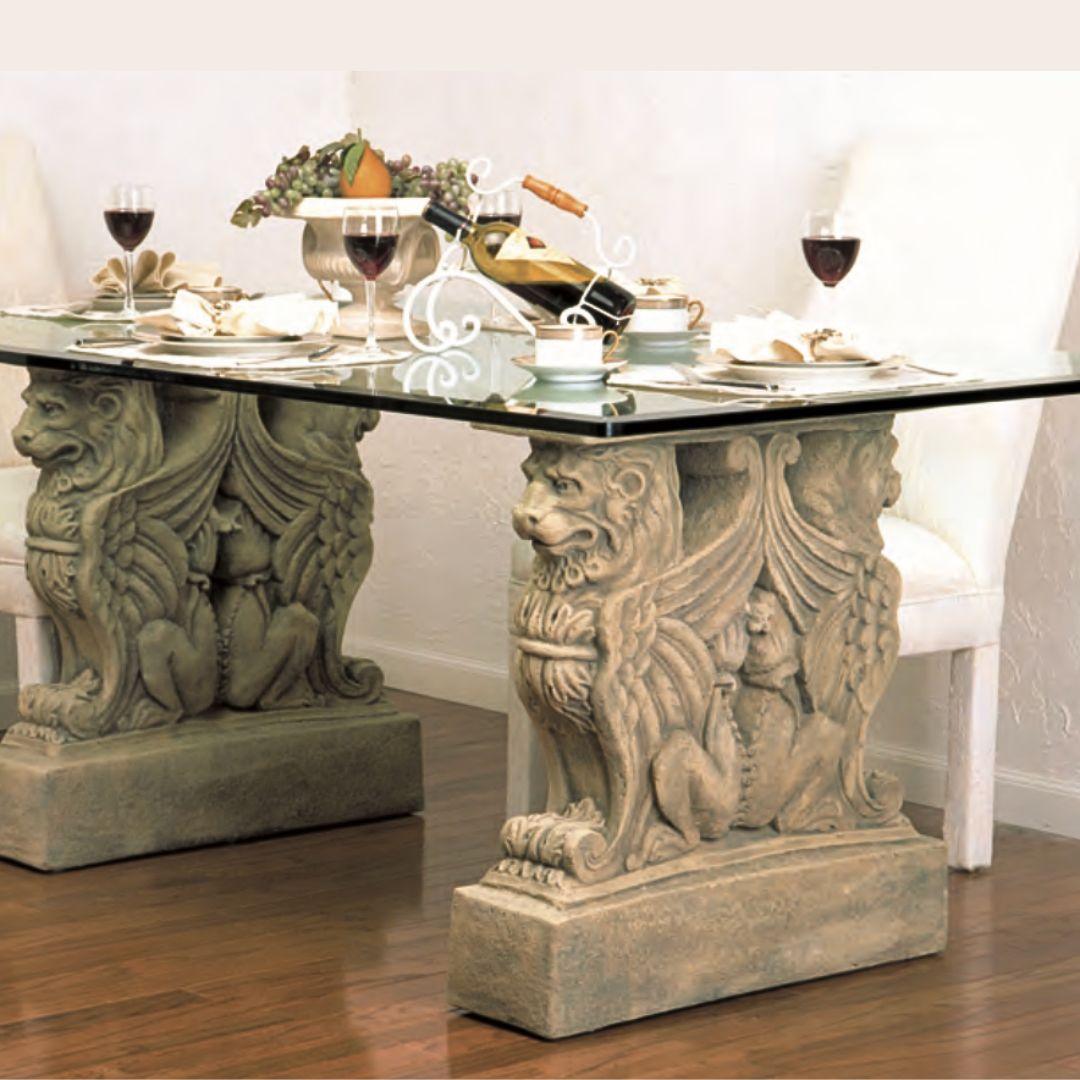 Lion Griffin European Castle Table Base 29H Home Decor - Museumize.com