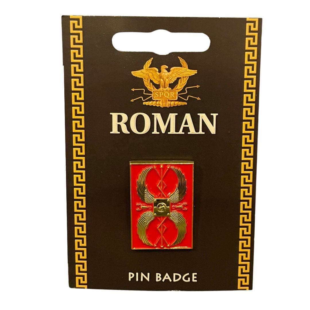 Roman Legionary Battle Shield Pin Badge - Scutum Design - Tie Tack Allegiance Symbol - Museumize.com