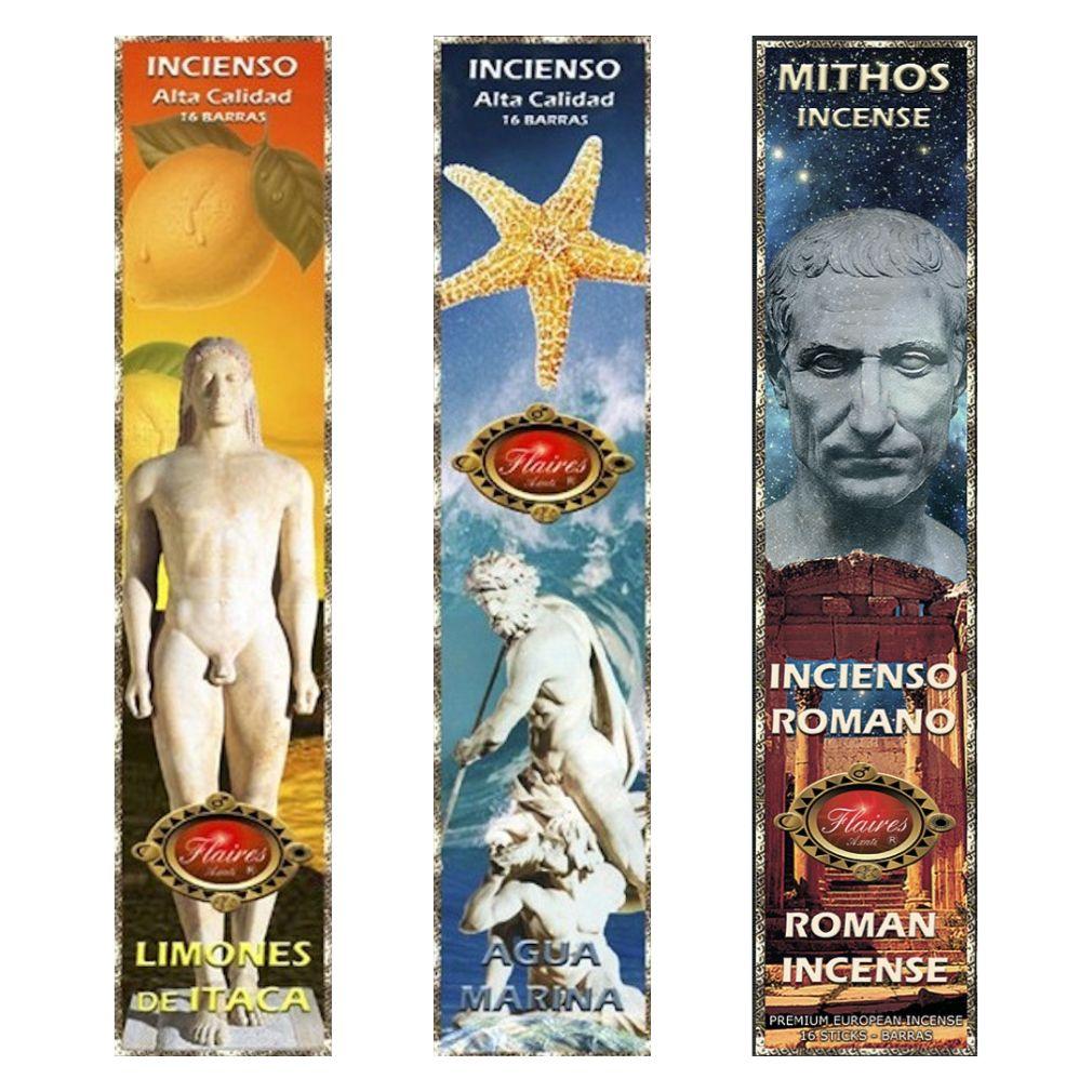 Greek Roman Incense Sticks Set Citrus Aquamarine Herbal Scent Blends | 144 sticks - Museumize.com