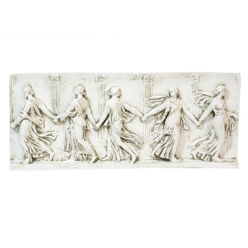 Bacchantes Dancing Maidens Greek Roman Wall Hanging Frieze 36W - Antique Grey