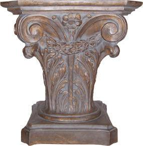 Corinthian with Swag Classical Column Wall Console Base 29.5H - Museumize.com