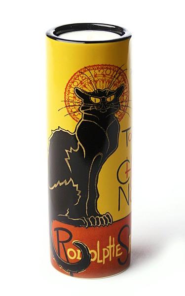 Steinlen Le Chat Noir Black Cat Tealight Candleholder 5.75H - Museumize.com