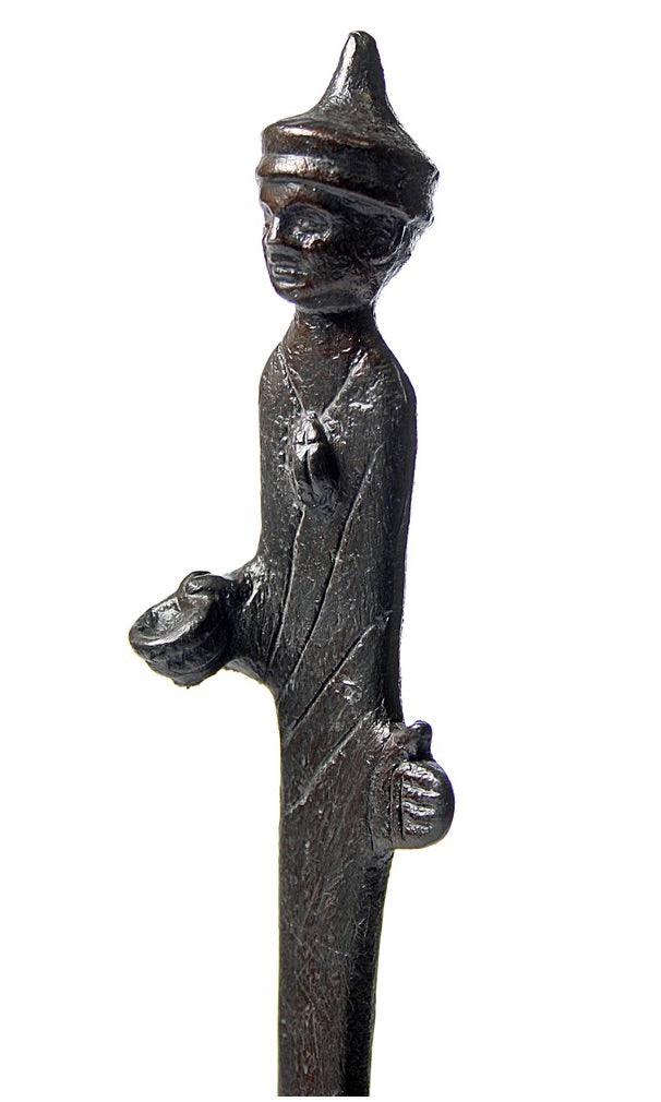 Etruscan Man with Hat Thin Statue, Etruscan Art Collection 13.5H - Museumize.com